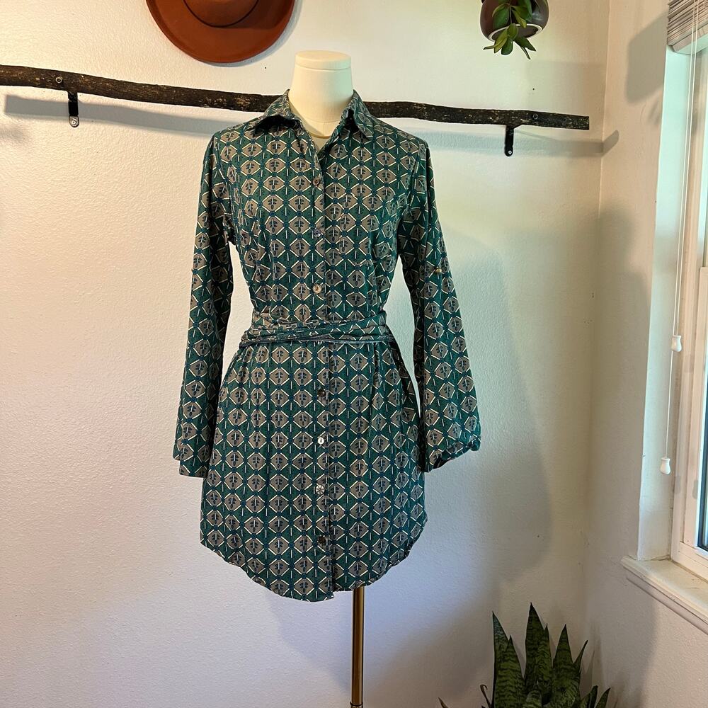 Corey Lynn Calter 100% Cotton Indie Floral Button Front Wrap Dress Size 6 USA